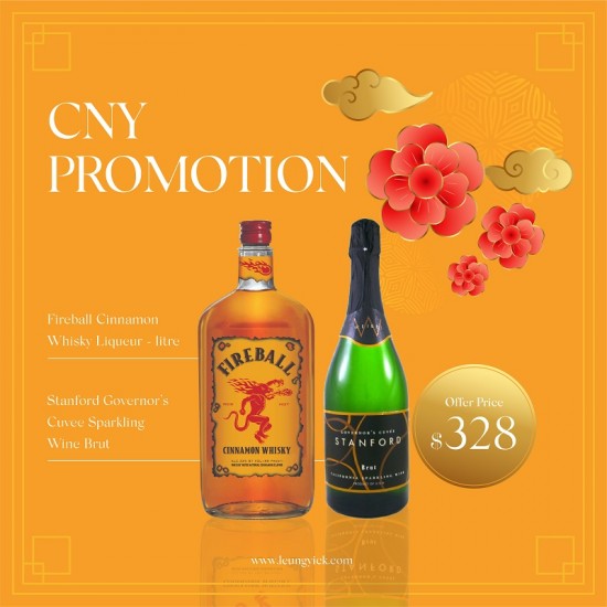 Fireball Cinnamon Whisky Liqueur - Litre + Stanford Governor's Cuvee Sparkling Wine Brut Fireball Cinnamon Whisky Liqueur - Litre + Stanford Governor's Cuvee Sparkling Wine Brut