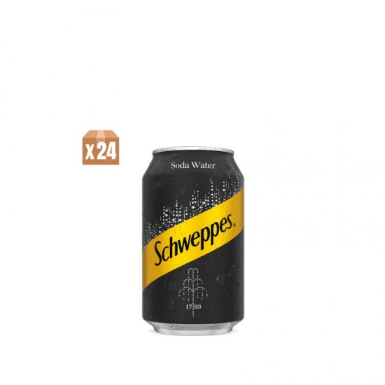 Schweppes Soda Water (can) - per case