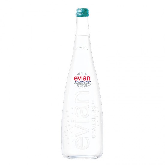 Evian Sparkling Water (750ml)  glass bottle - per case