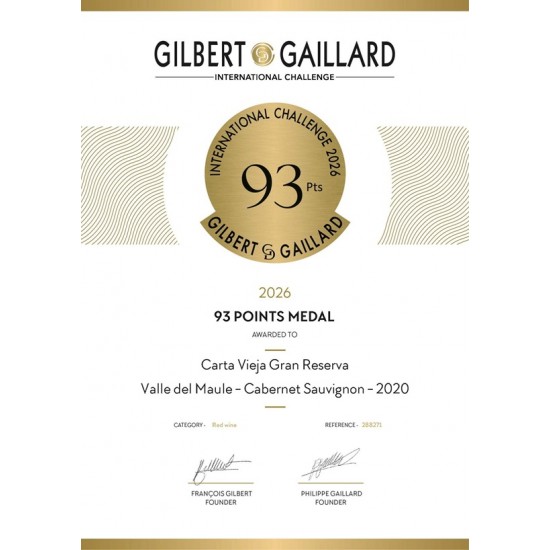 Carta Vieja Cabernet Sauvignon Grand Reserva 2020